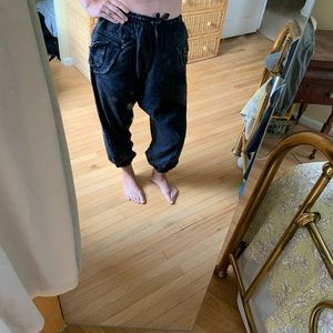 Black Acid Washed Harem Pant